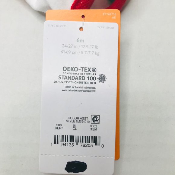 Just One You Made By Carter's Baby Size 6 Month Dark Santa Footed Pajama New - Picture 4 of 16